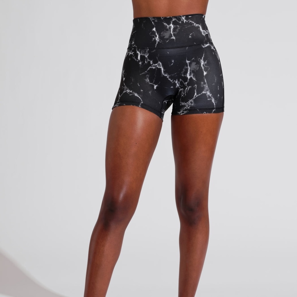 BuffBunny black marble shorts, size small